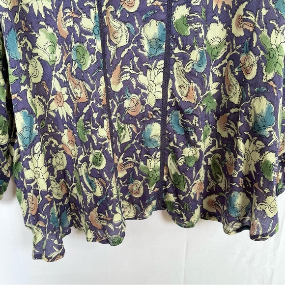 Lucky Brand Blouse Long Sleeve Floral Purple Lavender 3x Career Top - Picture 4 of 10